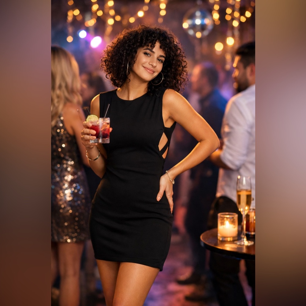 Alice‎ + Olivia Mini Sleeveless Bodycon Black Dress XS